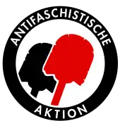 Toilet brush symbol adopted for the Hamburg protests of the German Antifa, 2014