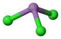 Ball and stick model of antimony trichloride