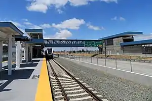 Antioch station on the first day of eBART service, May 2018