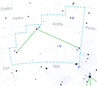 2MASS 0939−2448 is located in the constellation Antlia