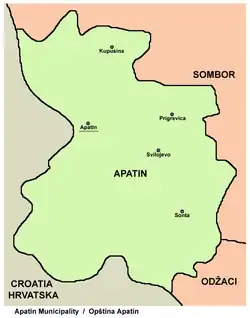 Map of Apatin municipality
