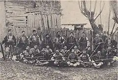 Apostol Petkov (far left) and his band.