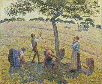 Camille Pissarro, 1888, La Récolte des pommes, oil on canvas,  61 x 74 cm, Dallas Museum of Art