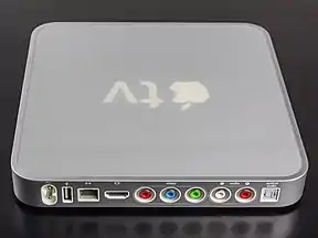 First generation of the Apple TV with RCA stereo outputs