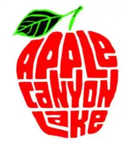 Branigar's original Apple Canyon Lake logo (1968)