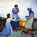 Les Pommes or Apples, 1914. Detroit Institute of Arts, oil on canvas, 59 3/8 × 59 1/4 inches. Award winning painting from the Panama-Pacific Exposition.