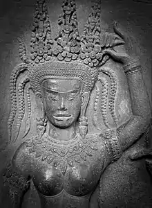 Devata Sculpture on Wall at Angkor Wat