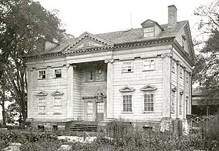 A black-and-white photograph of the Apthorpe Mansion, taken circa 1891