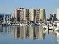 Aqua waterfront condominiums in Long Beach, California, U.S.