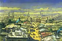 Bucharest, as seen from the top of Turnul Colței (1868 watercolour by Amadeo Preziosi)