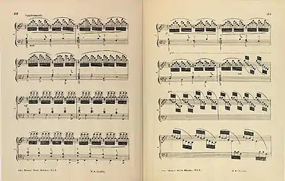 Pages 4–5 Ar Hyd y Nos in Welsh Melodies for the Harp by John Thomas