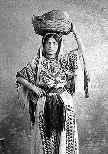 Traditional Women's Dress in Ramallah, c. 1920.