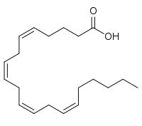 Structural formula of arachidonic acid