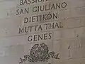Dietikon as part of the inscription at the Arc de Triomphe in Paris referring to the Second Battle of Zürich in 1799