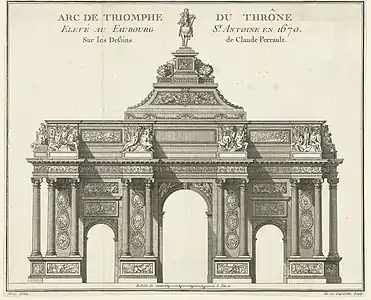 Design for the Arc de Triomphe du Thrône on the Rue Saint-Antoine, 1670