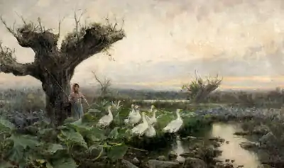Shepherdess with Geese