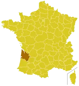 Locator map for Archdiocese of Bordeaux