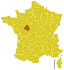 Locator map, archdiocese of Tours