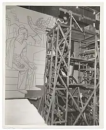 Seymour Fogel's 1939 scaffolding, for mural art purposes