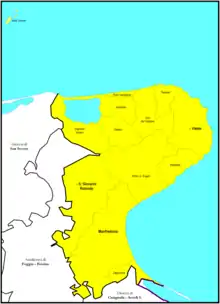Locator map of diocese of Manfredonia