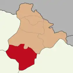 Map showing Göle District in Ardahan Province