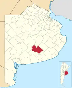 Location of Benito Juárez Partido in Buenos Aires Province