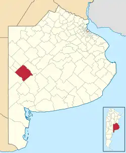 location of Guaminí Partido in Buenos Aires Province