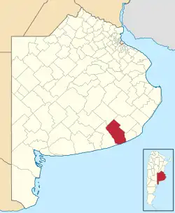 location of Lobería Partido in Buenos Aires Province