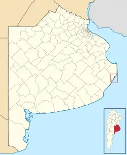 location of Pinamar Partido in Buenos Aires Province