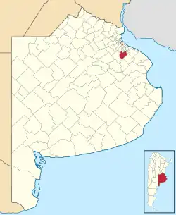 location of San Vicente Partido in Buenos Aires Province