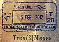 Argentina: Entry stamp (no longer issued)