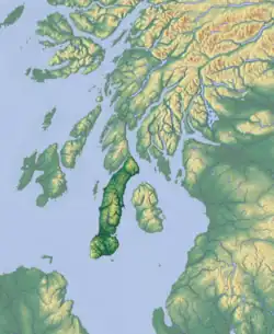 Kintyre highlighted within Argyll