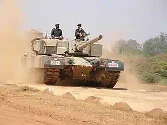 Arjun is armed with a 12.7 mm anti-aircraft machine gun and a 7.62 mm coaxial machine gun