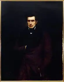 Three-quarter length painted portrait of a man