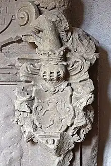 Funerary stele decorated with a goat salient