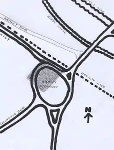 The same site (shaded) today, under the Armley Gyratory