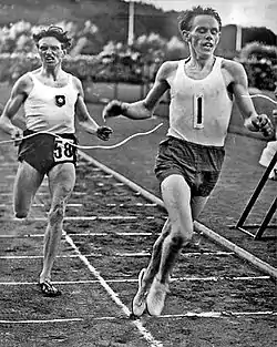 Image 1Arne Andersson (left) and Gunder Hägg (right) broke a number of middle distance world records in the 1940s. (from Track and field)