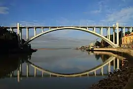 Arrábida Bridge over the Douro River connecting Porto, and Vila Nova de Gaia, in the Norte Region, Portugal (2011)