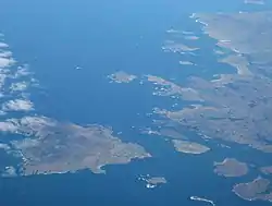 Aerial view of Arranmore (left)