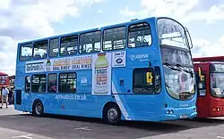 An example of Arriva Midlands' Pulsar Geminis in Arriva's standard Journey Mark livery