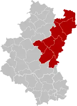 Location of the arrondissement in Luxembourg