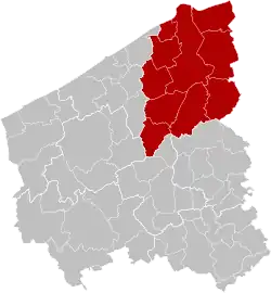 Location of the arrondissement in West Flanders