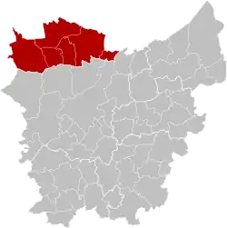 Location of the arrondissement in East Flanders