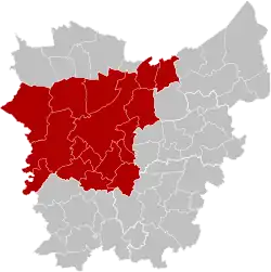 Location of the arrondissement in East Flanders