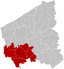 Location of the arrondissement in West Flanders