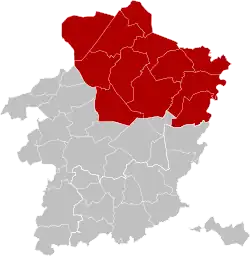 Location of the arrondissement in Limburg