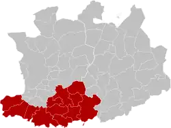 Location of the arrondissement in Antwerp