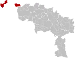 Location of the arrondissement in Hainaut