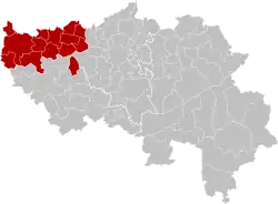 Location of the arrondissement in Liège