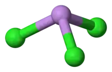 Ball-and-stick model of arsenic trichloride